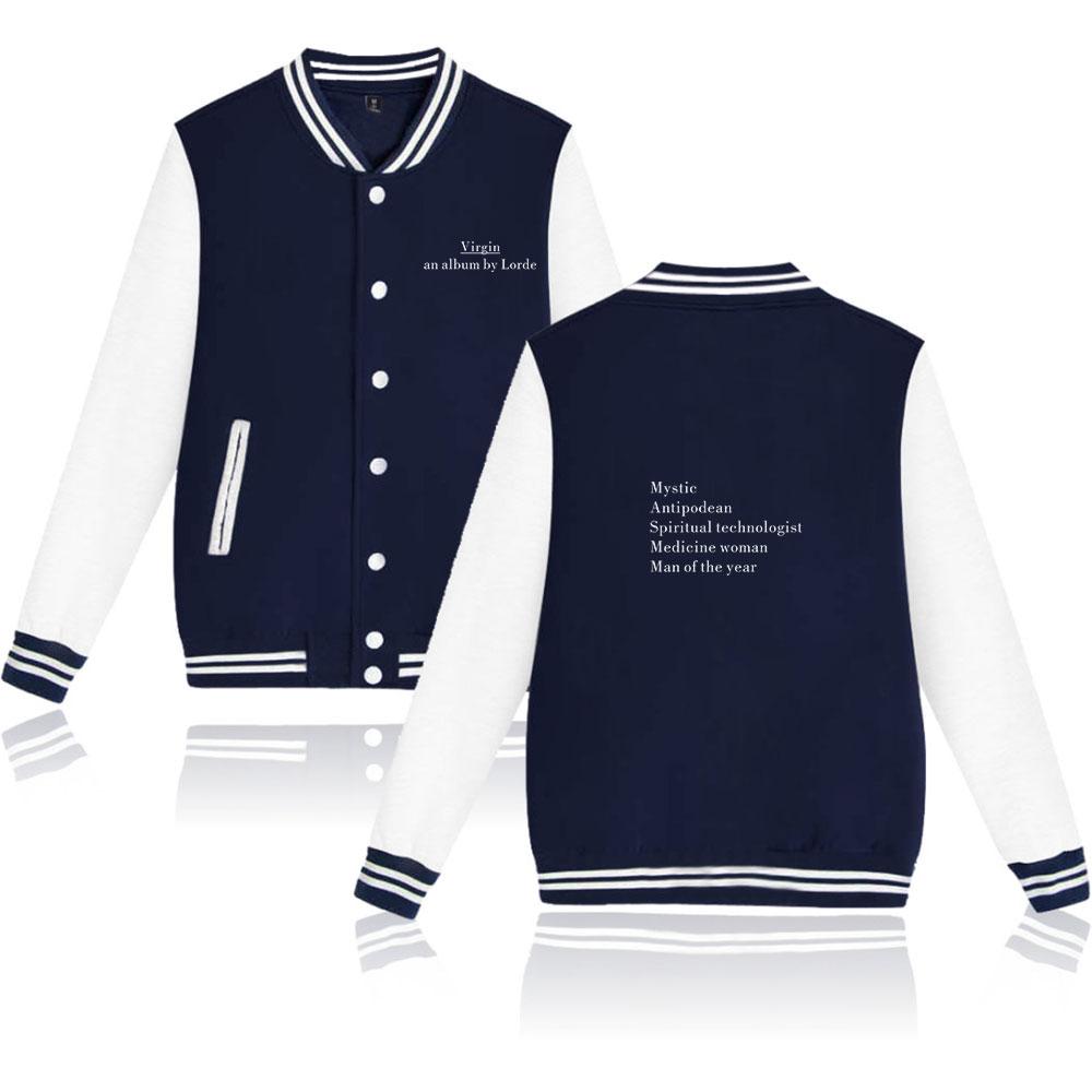 Fashion Lorde Letters Printed Jacket Women Men Oversized Baseball Coat Jacket Streetwear Spring Autumn Outwear
