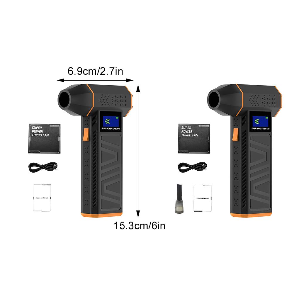 2 IN1Mini Color Screen Battery Power Display Jet BlowerVacuumable Mini Tur-bo Jet Air Blower Blower