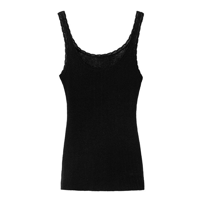 Wool hook-up sling vest for women's spring and summer thin inner base Spice girl pure desire wind slim-fitting outer sleeveless top