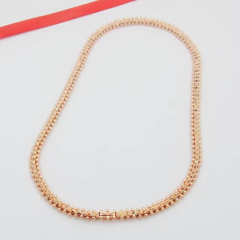 Kaga Precision CNC 18K Rose Gold Rivet Bracelet & Diamond Necklace, European & American Fashion.