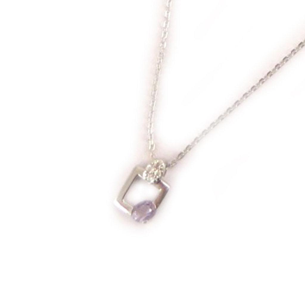 Altesse [L0168] - Purple 'Scarlett' Silver Necklace