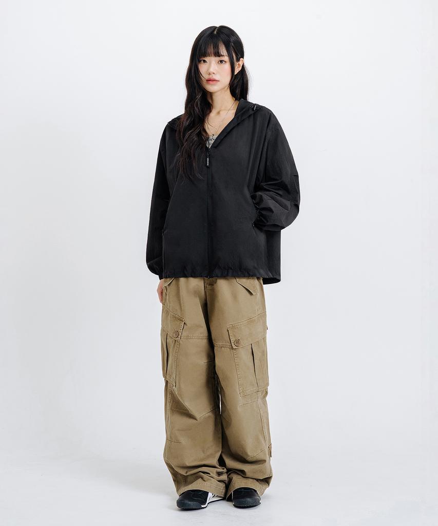 Lemain Second 2-Way Hooded Windbreaker Jacket [Black]