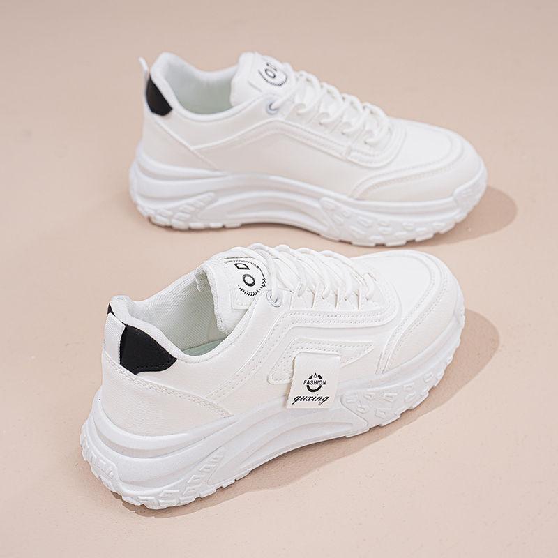 ins Korean version of platform dad shoes 2025 spring new street shot student running sports shoes heightening casual white shoes