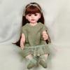 Reborn Baby Doll with Soft Rubber, Long Hair, Green Gauze Skirt, Waterproof Toy Companion, Little Princess