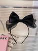 Lystrfac Black Mesh Fairy Bow 3D Headband Princess Women Girls Simple Hair Hoop Hairband Ladies Headwear Hair Accessories
