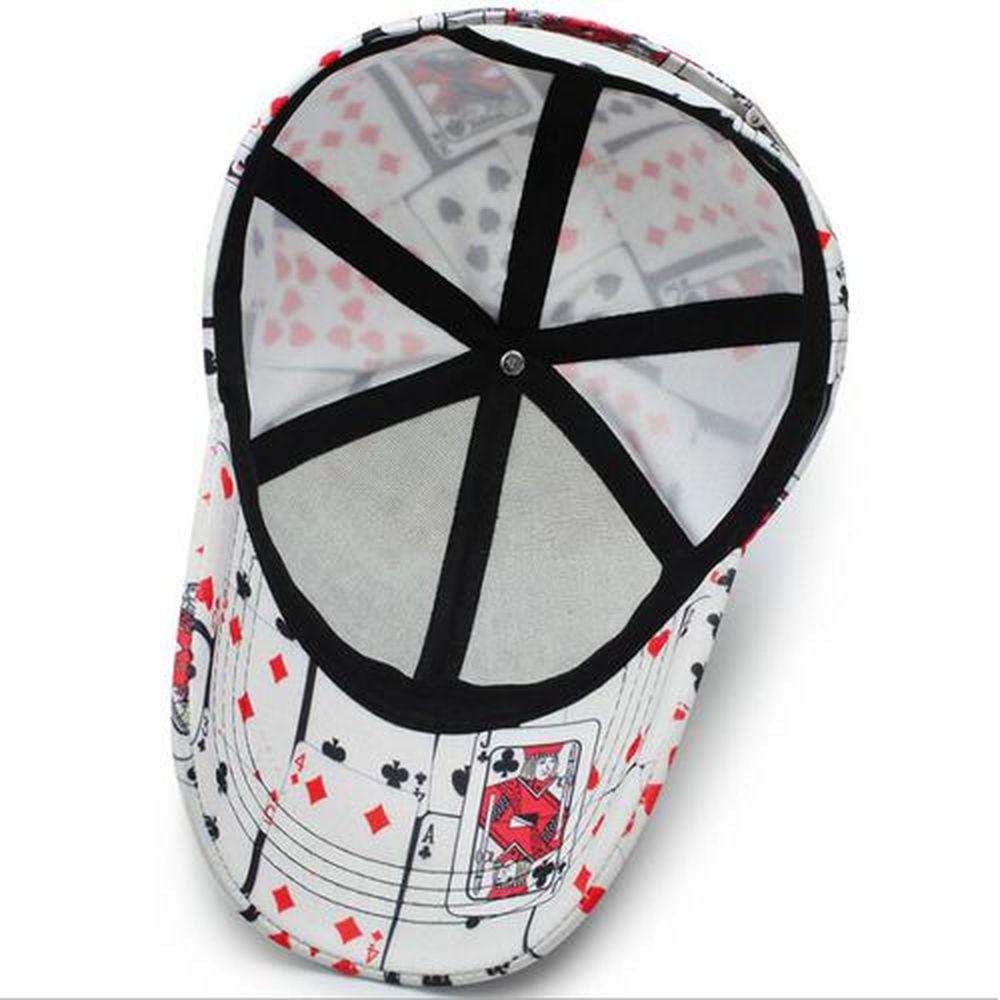 Creative Playing Card Pattern Summer Baseball Cap Women Men Embroidered Cotton Mesh Caps Unisex Outdoor Sports Hip Hop
