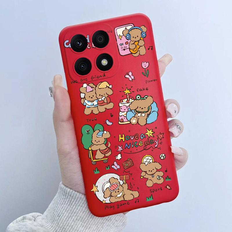 For Huawei Honor X8a Case HonorX8a Soft TPU Silicone Cover Cute Cartoon Panda Phone Case For Honor X6a HonorX6a Plus Coque Funda