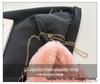 Mini Borsa in Finta Pelliccia di Coniglio Rex Autunno/Inverno: Borsa a tracolla con catena, morbida, alla moda e versatile per donna