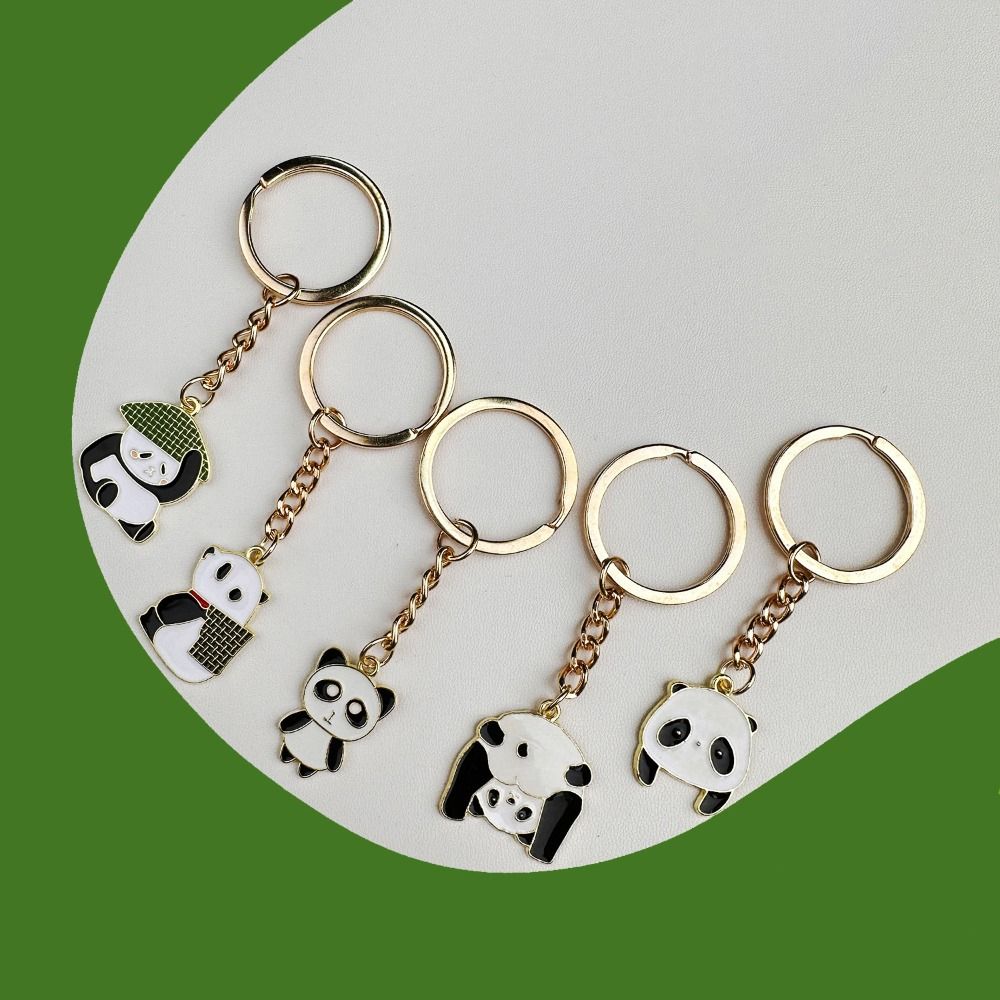 

Key Holder Hanging Decoration Panda Car Keychain Panda Key Ring Animal Key Chains Enamel Keyring