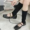 Women's Korean-Style Stirrup Leg Warmers: Long, Knitted, Four-Season Cotton Scrunch Socks