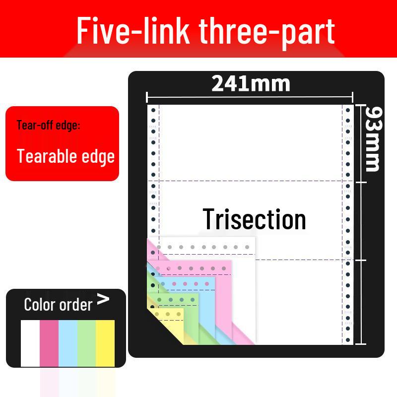 Triplicate Dot Matrix Printer Paper: 2-part, 4-part, and 5-part Delivery Notes