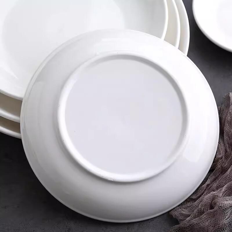 Pure White Ceramic Round Dinner Plate