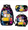 New Roblox Student School Bag Roblox Digital Printing Backpack Three-piece Set Lunch Bag Pencil Case