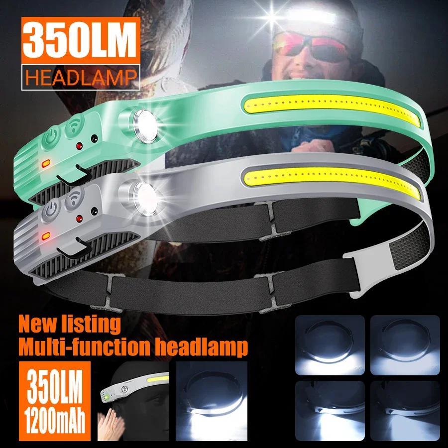 270° Floodlight Sensor Led Headlamp,Super Bright Flashlight,USB-C Rechargeable Headlight,For Running,Cycling,Camping&Working