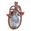 Certified 87.25 Ct Nature Dendritic Agate Copper Wrapped Jewelry Oval Pendant