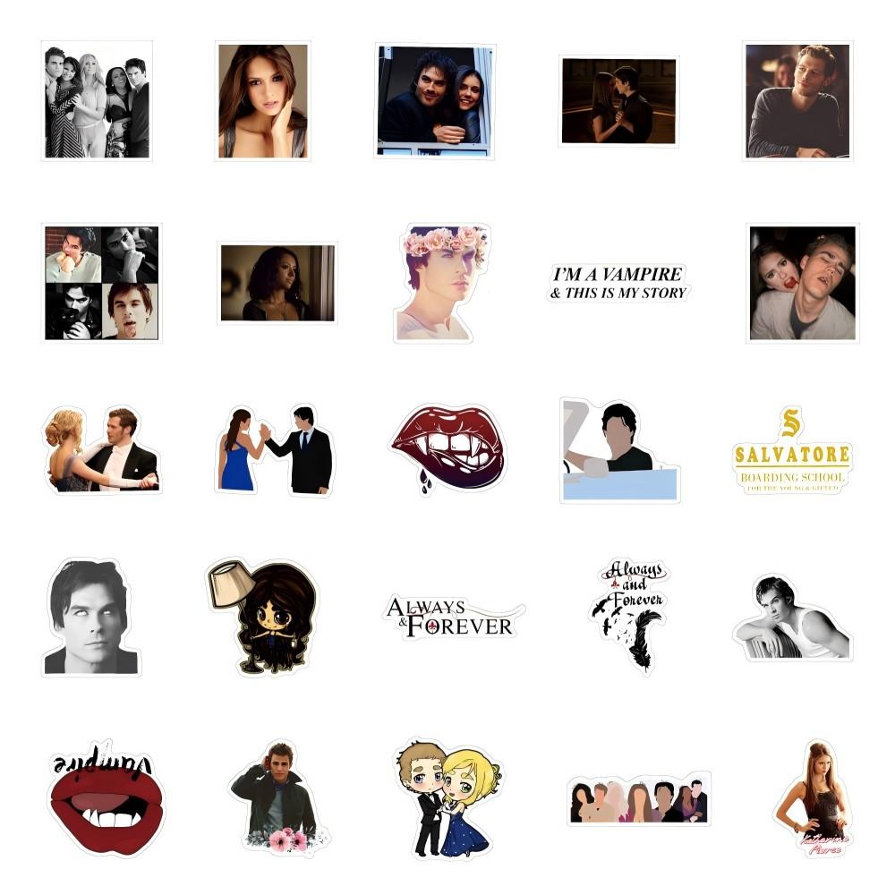50PCS American TV Series The Vampire Diaries Graffiti Sticker Notebook Water Cup Waterproof Decorative Stickers