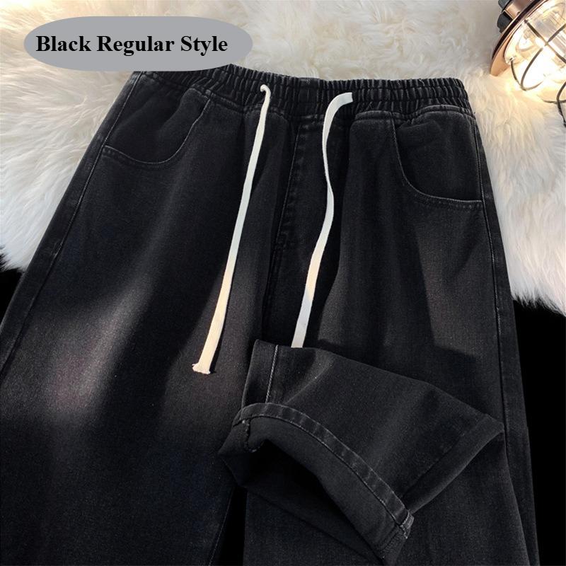 Stylish Women s Winter Jeans,  Thickened Fleece-lined Denim Pants with Drawstring Waist, Comfortable Casual Jeans for Everyday & Outings S