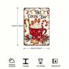 Vintage Christmas Hot Cocoa Bar Tin Metal Sign 8x12 Inch Kitchen Wall Decor with Hanging Holes Weather Resistant