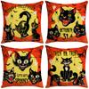 New Halloween Throw Pillow Cover Cushion Cover Decoration Living Room Sofa Decoration Linen Printed Cushion