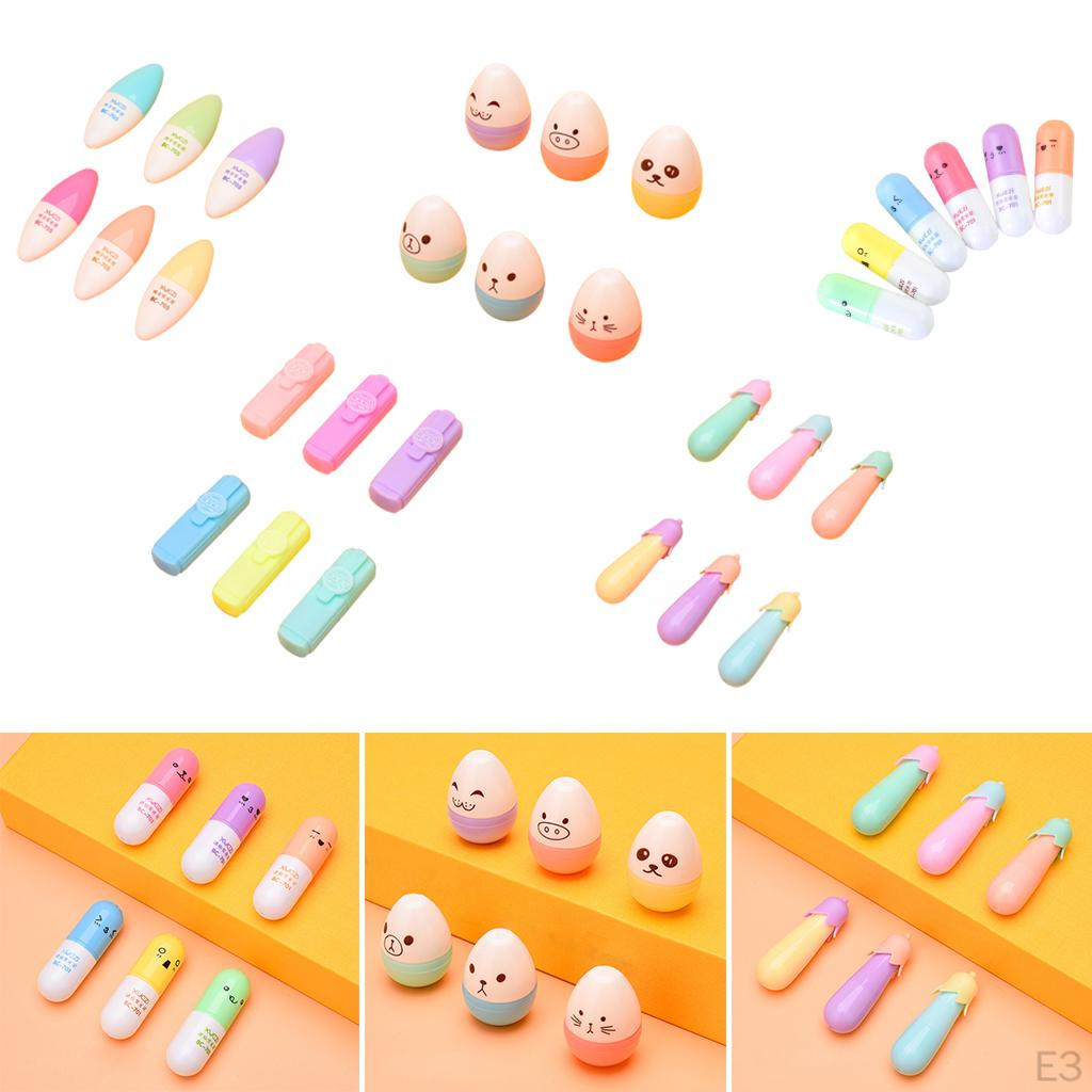 Cartoon Mini Highlighters Pens Set,Graffi Color Pens,Stationery Writing for Home ,Kids Gifts