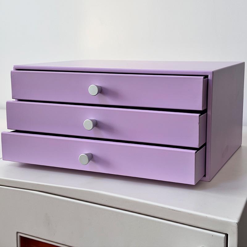 Wrought Iron Multi-layer Desktop Storage Box with Drawers for Keys, Combs, and Cosmetics