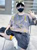 Boys' short sleeved T-shirt summer 2026 new item, medium and large children's thin design, boys' summer clothes, children's cool and stylish top t