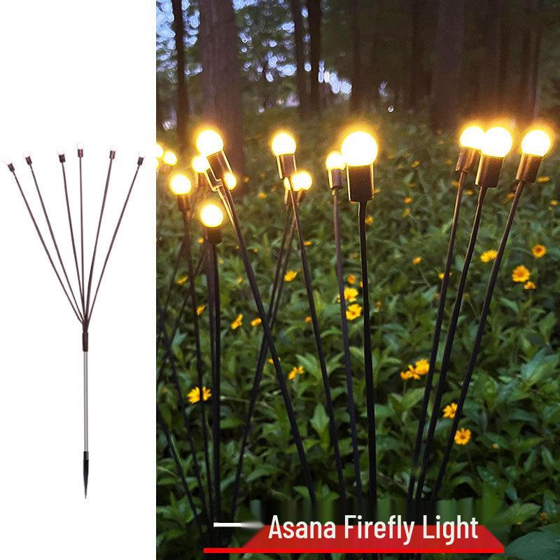 LED Wind-Powered Firefly Lights, 6 or 8 Heads, Outdoor Landscape Decoration for Parks and Streets