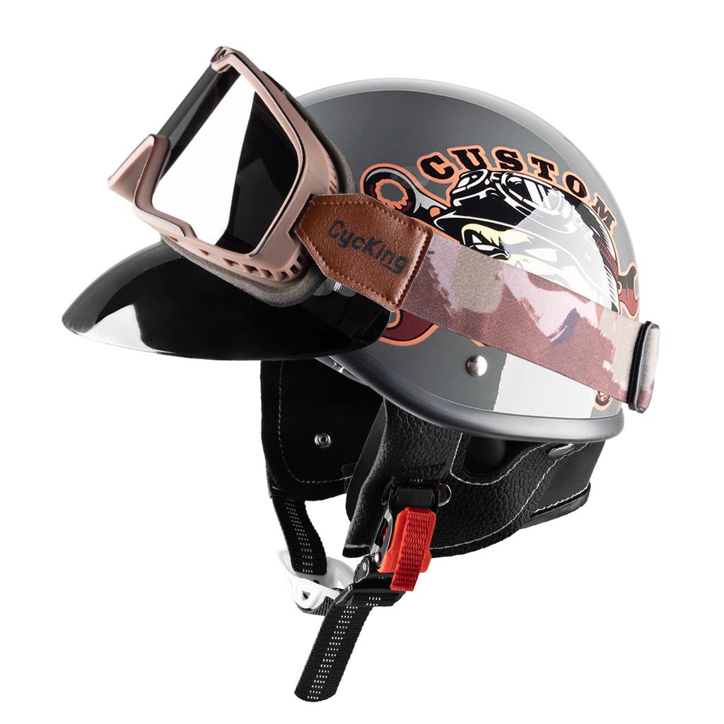 Cycking Japanese Vintage Half Helmet Open Motorcycle Helmet Scooter Skateboarding Unisex Common Muffler
