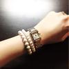 Elegant White Pearl Bracelet for Women, Classic Round Simulated Pearl Bangle, Dainty Wedding Bridal Jewelry, Gift for Mom, Mother's Day Gift