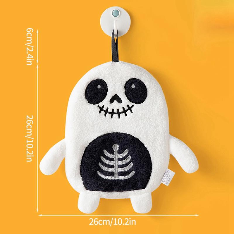 Halloween Decor Itemation Hand Towel Thicken Coral Fleece Towel Hanging Handkerchief For Kitchen Bathroom Accessories