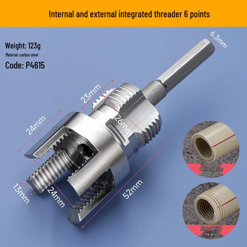 PPR Water Pipe Thread Repair Tool - Internal & External, 4 & 6 Points