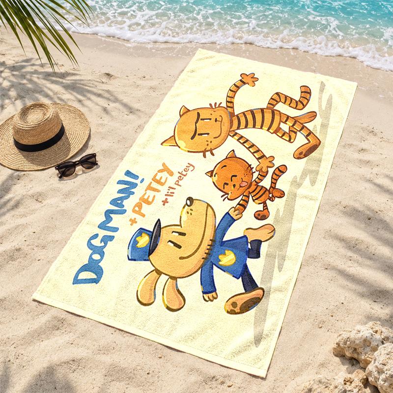 Dog Man Microfiber Beach Towel Quick Dry Sand Free Lightweight Beach Towels for Travel Swimming Camping