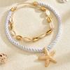 Statement Starfish Necklace Shell Pendant Boho Beach Jewelry Summer Collar Chain