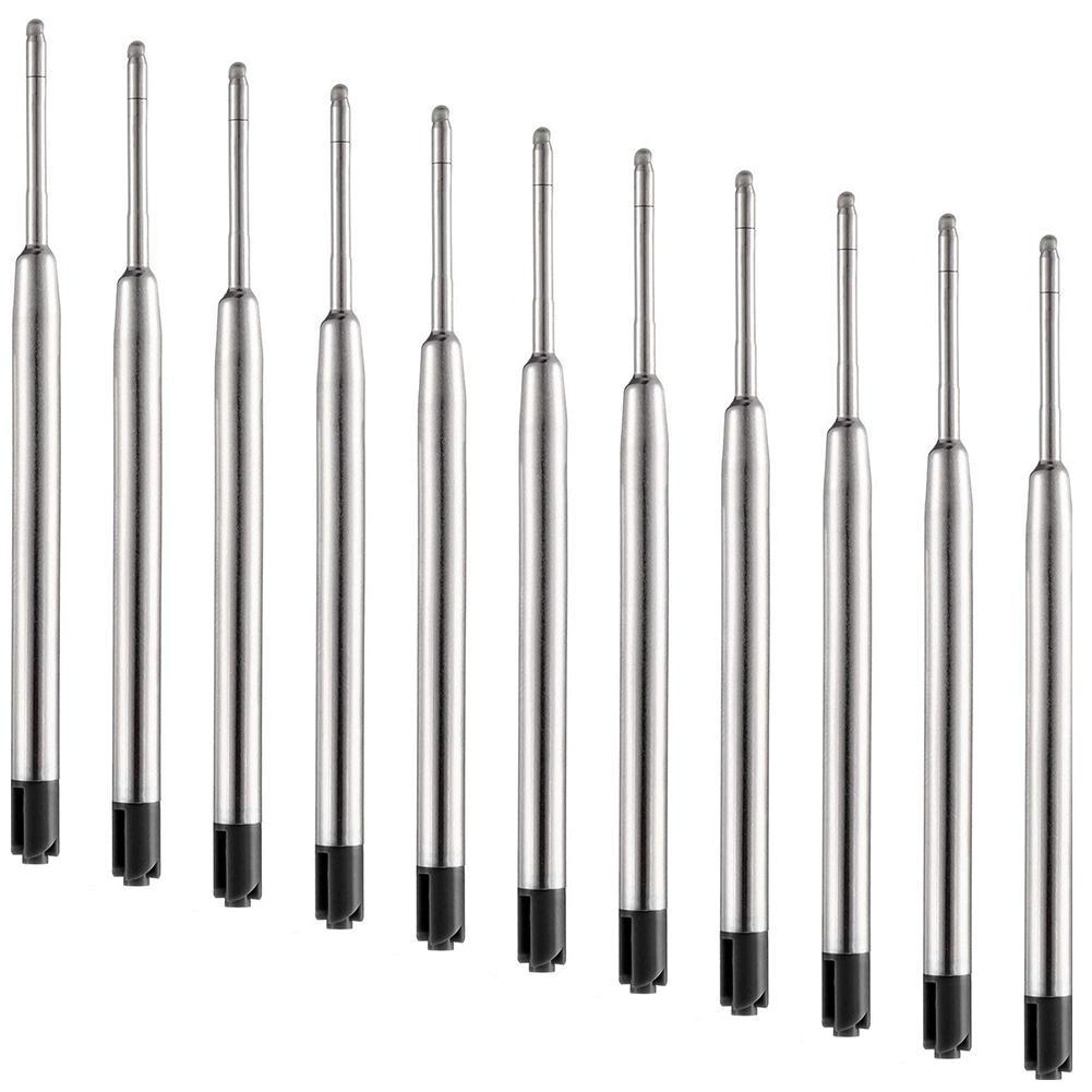 10pcs Full Metal Core 9.8cm Short Blue and Black Ink Refill Replacement School Supplies Office Accessories office stationery