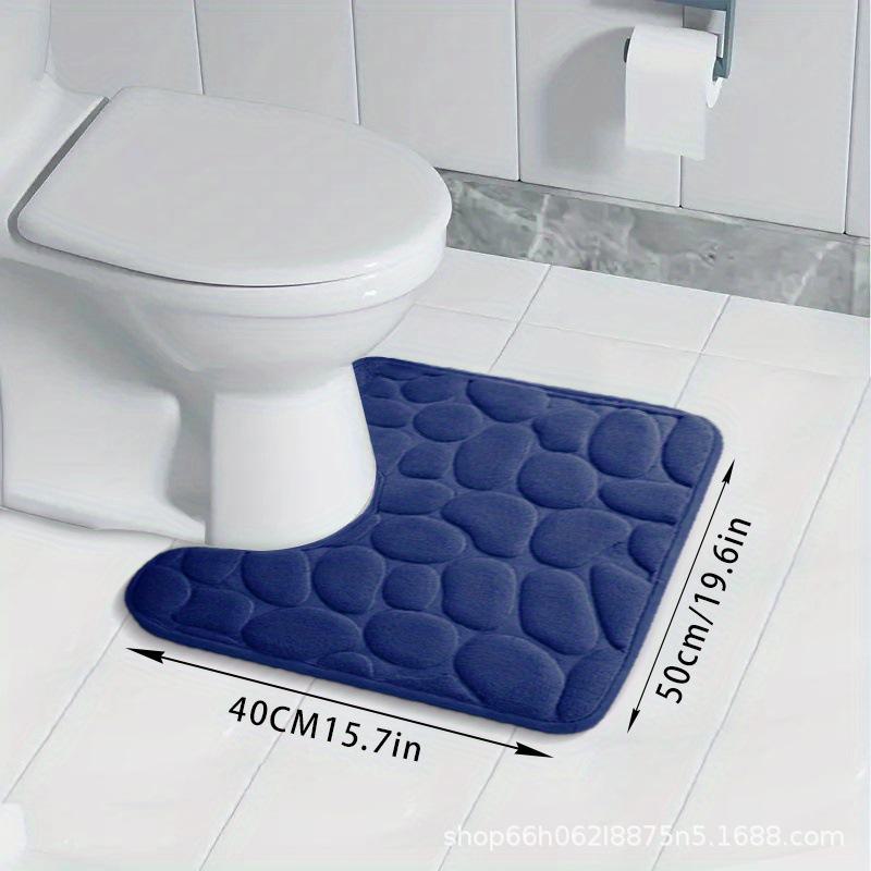 50cm Thick Flannel U-Shaped Floor Mat for Bathroom  Absorbent Toilet Mat