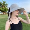 Summer Wide Brim Bucket Hat Empty Top Neck Cover Cap New Women Sun Hat  Outdoor