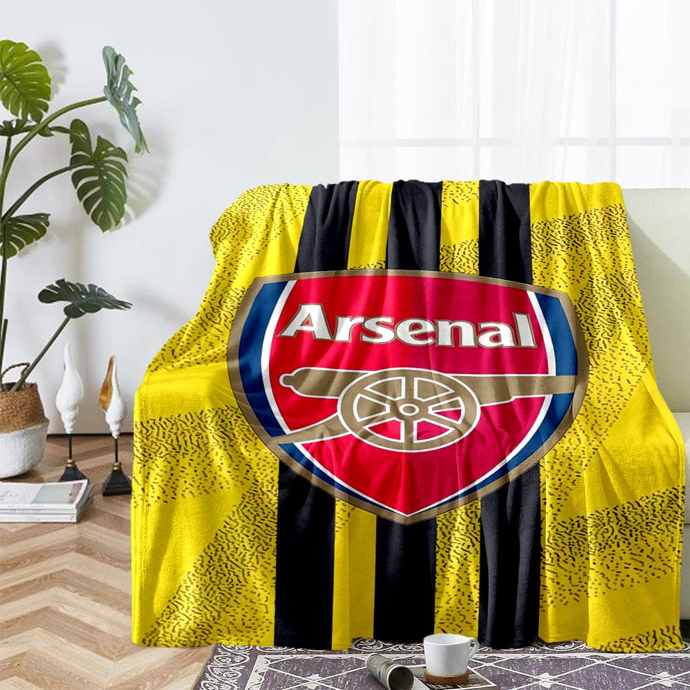 Arsenal F.C Theme Printed Blanket - Perfect for Couch, Bed, Travel & Outdoor Use | Machine Washable, Cozy & Durable.