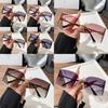 Vintage Frameless Curved Sunglasses With Letter Decor For Summer Outings And Fashion Wear
