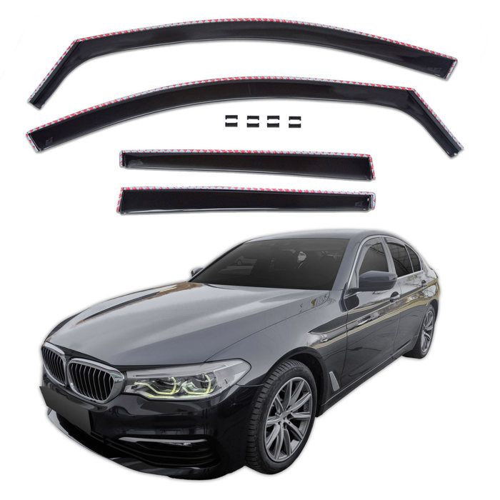 Déflecteurs d'air - BMW Série 5 G30 (4D) 2017-2023 - 4 pièces - Teinté noir - Acrylique anti-UV