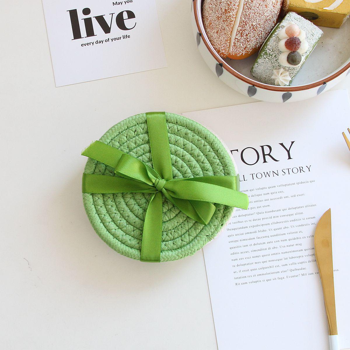 

Cotton Rope Heat Insulation Table Mat & Coaster Set 8cm Diameter