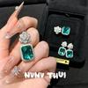 Jewelry Colombian Emerald Rose Gem Necklace Banquet Haute Couture Malachite Camellia Earrings Set