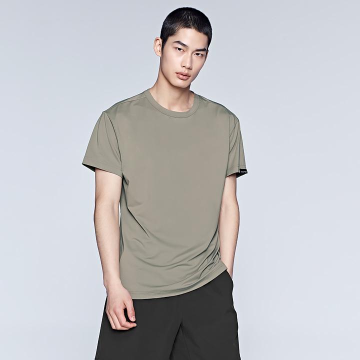 Xexymix Men S Ice Feather Muscle Fit Short Sleeve Mud Beige Liv Mud Beige/L