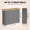 Foldable Toilet Paper Storage Basket with Lid and Handle for 12 Rolls, Waterproof Free Standing Toilet Paper Holder Stand, Bathroom Organizer Cabinet