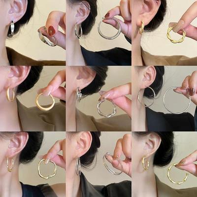 Einzigartige französische Metall-Creolen - Stilvolles und Nischen-Design für Frauen, ideal für kleine Gesichter