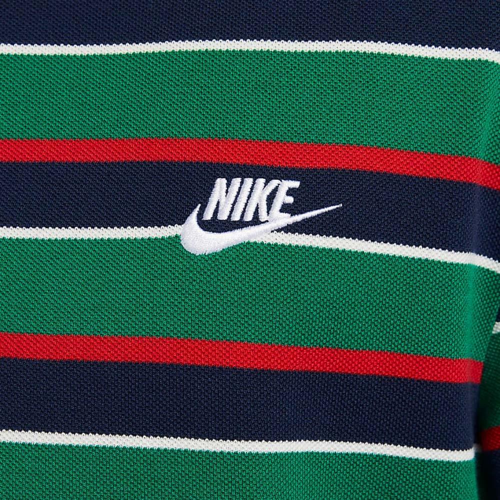 Nike Klubové prodyšné ležérní polo tričko s retro pruhy Pánské topy Tmavě modré FN3897410