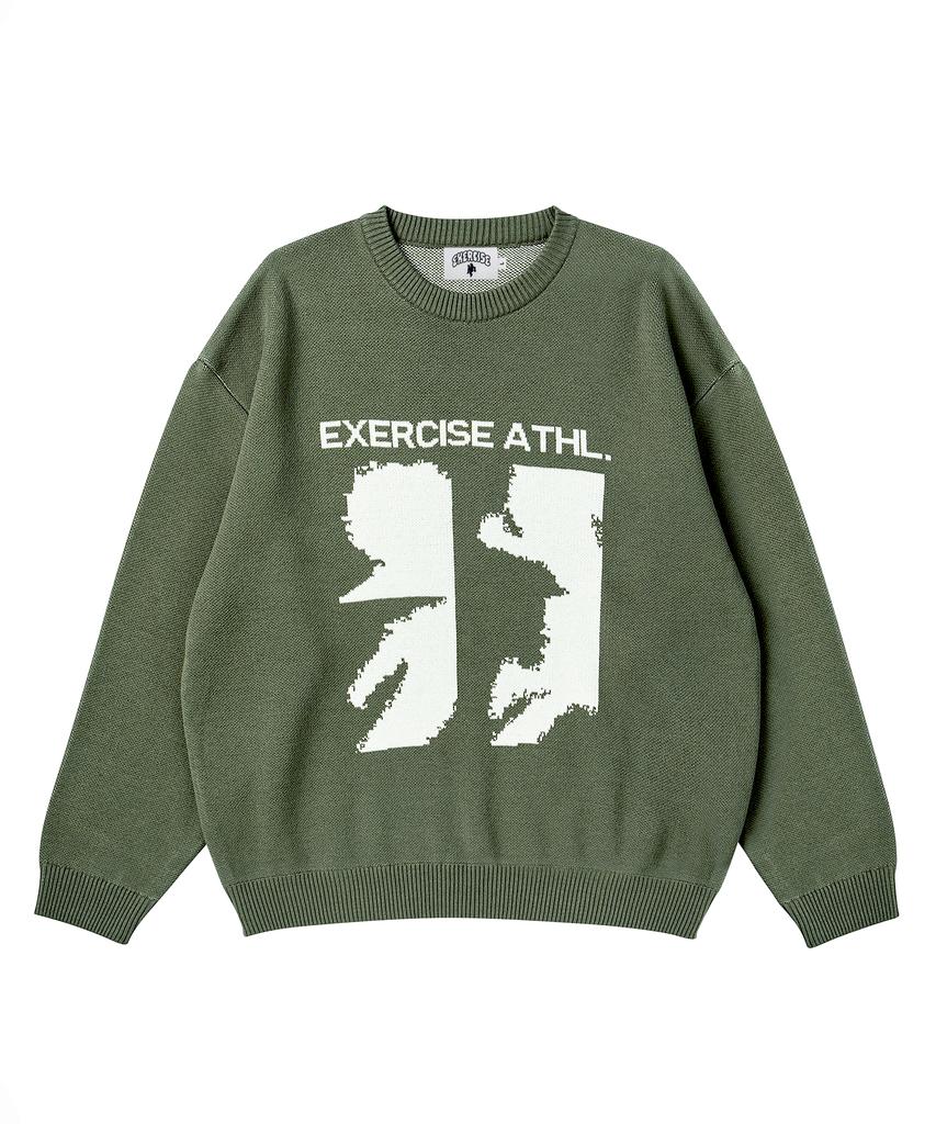 EXERCISE Runner Puzzle Piece Jacquard Knit_Sage Green