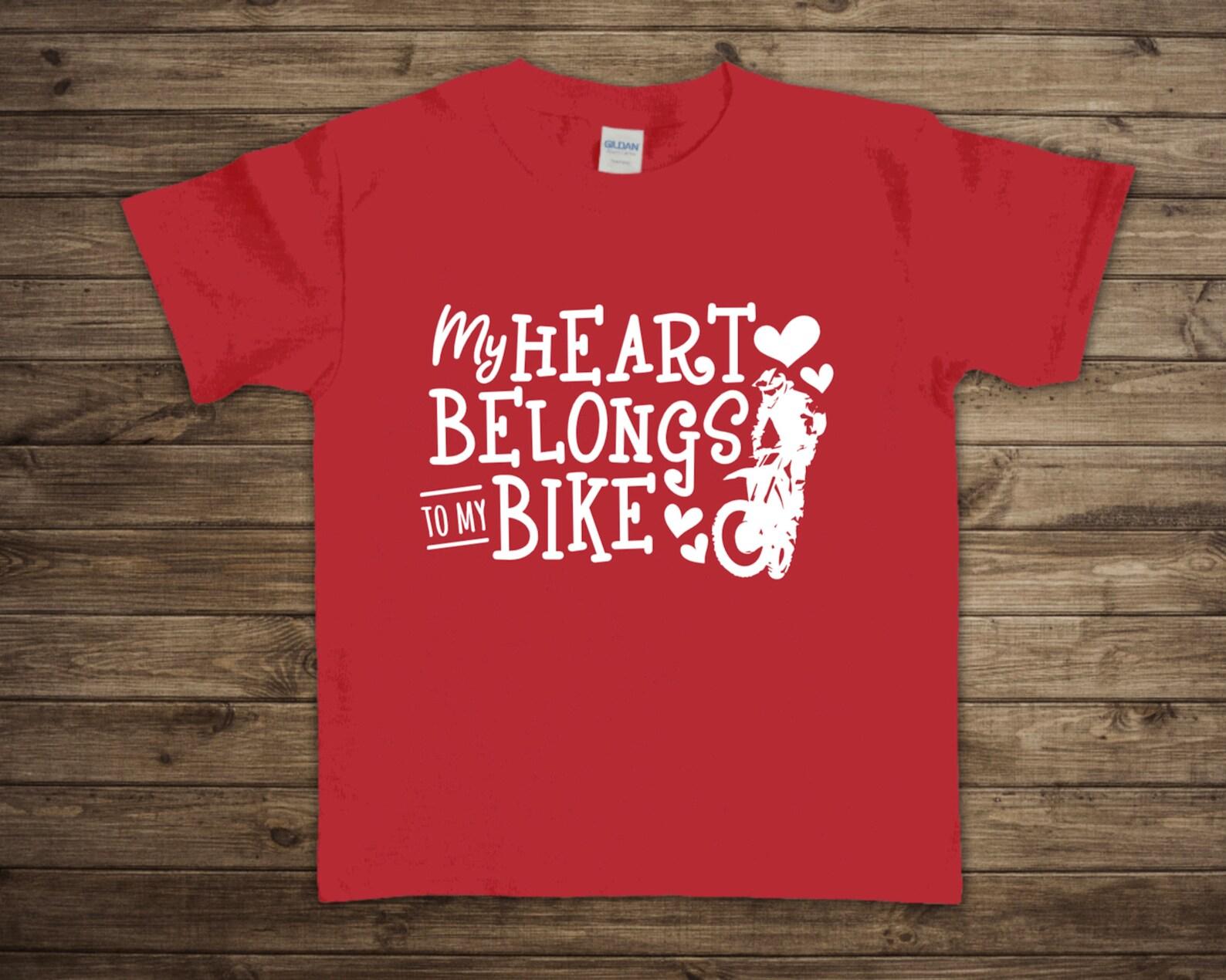 Heart Belongs to my Bike Valentine s Day Toddler/Youth Graphic Tee, Racing, Motocross, Dirtbikes S