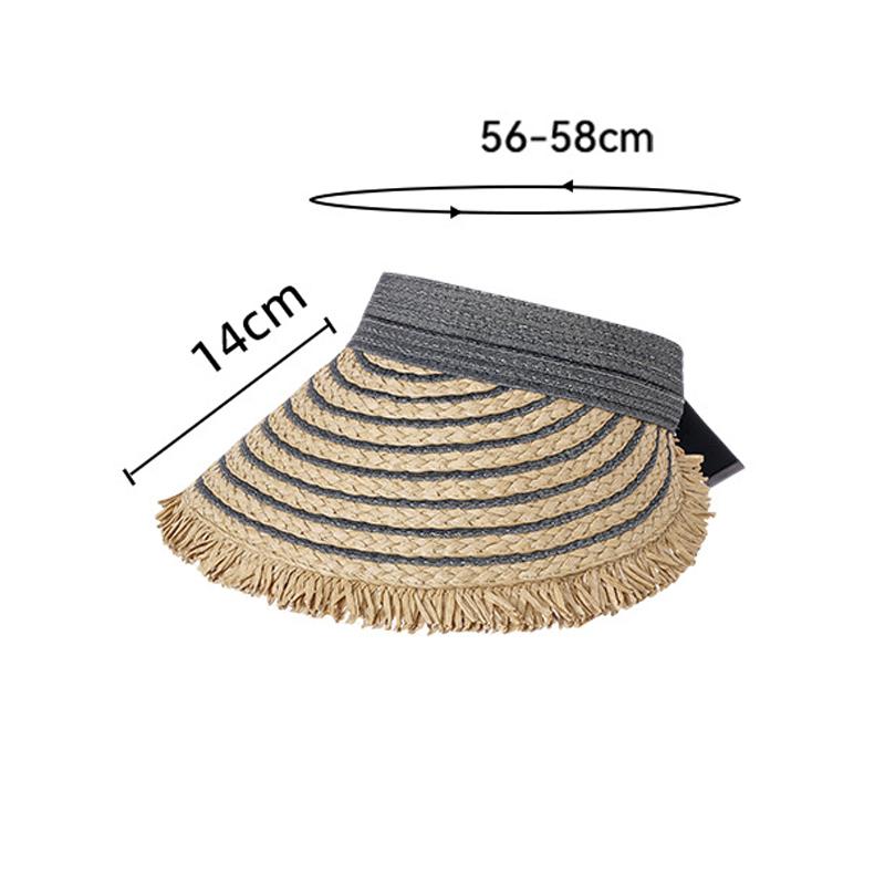 Summer Travel Sunshade Hat Foldable Straw Rough Brim Sunscreen Hat Anti-Ultraviolet Hat