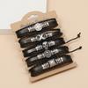 European and American New Accessories Punk Skull Hip-hop Trend Adjustable Rock Beads Men's Leather Bracelet
