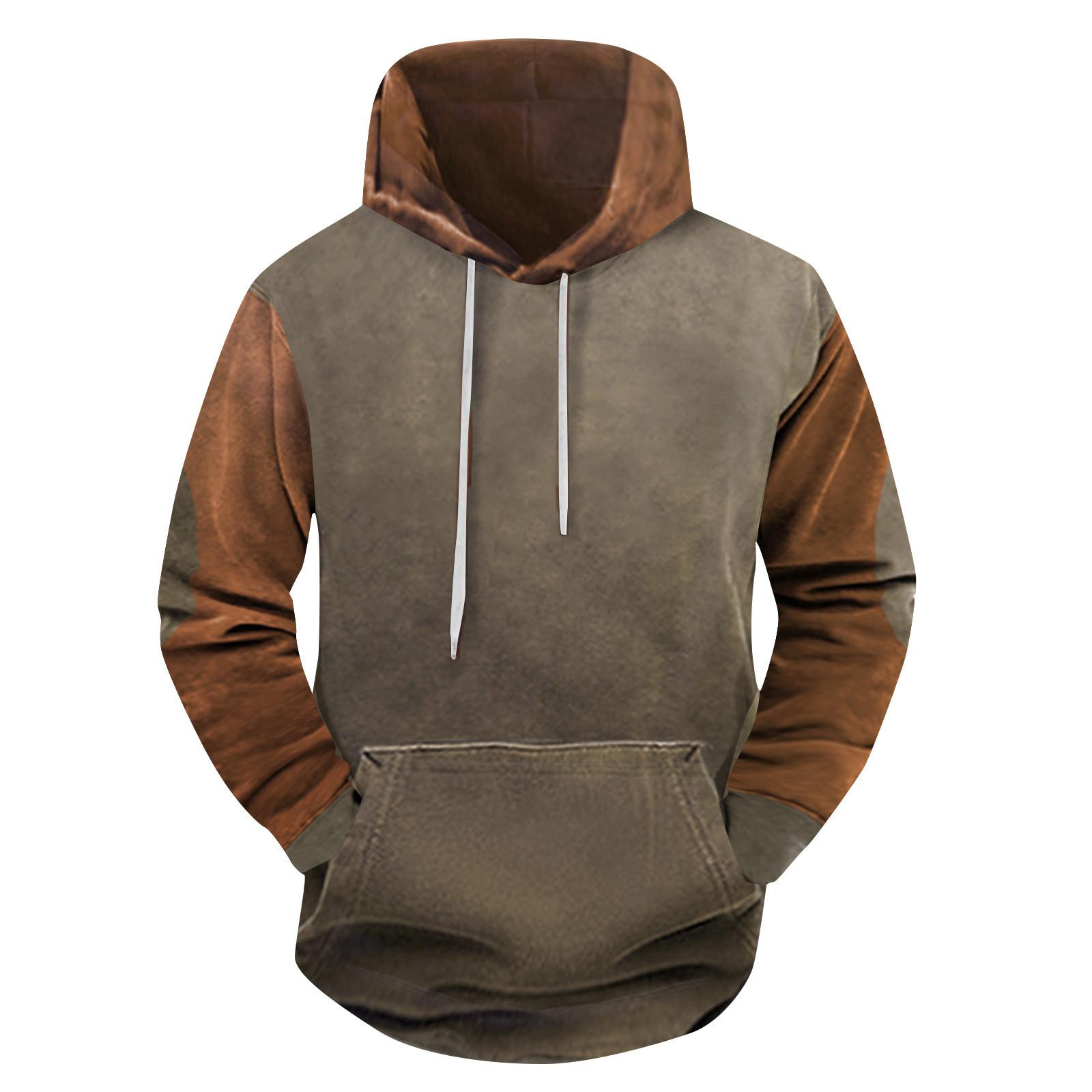 

Модный свободный мужской и женский свитер с капюшоном с длинным рукавом и принтом XXXXL